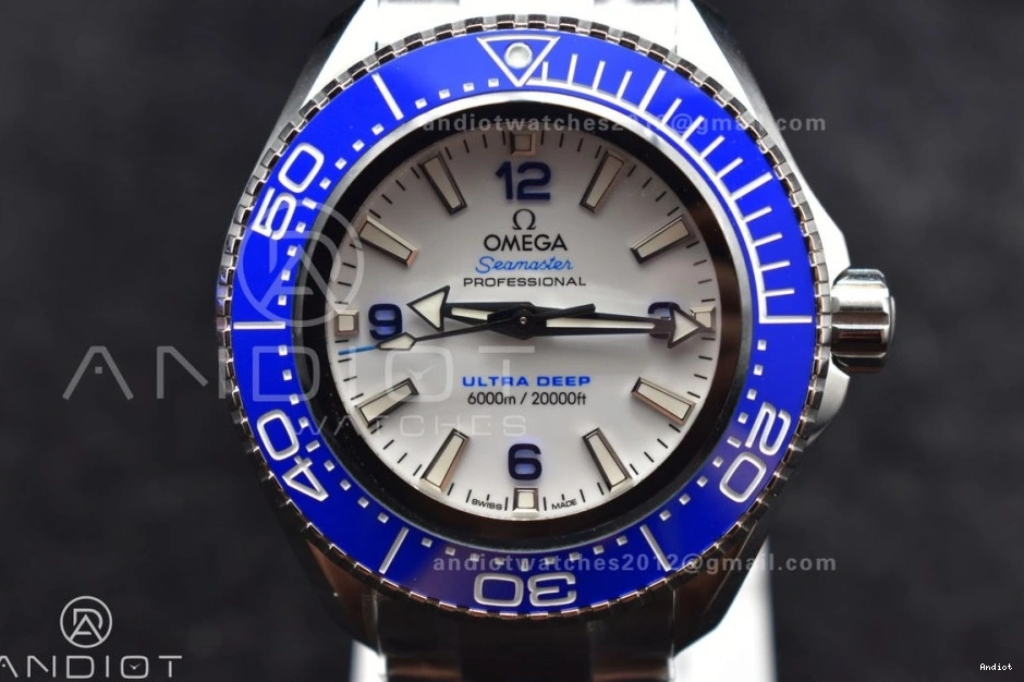 White Ceramic Blue Bracelet Best Deep 6000M on SS Seamaster Edition 1:1 Bezel Ultra A2824 TF SS Dial 1227